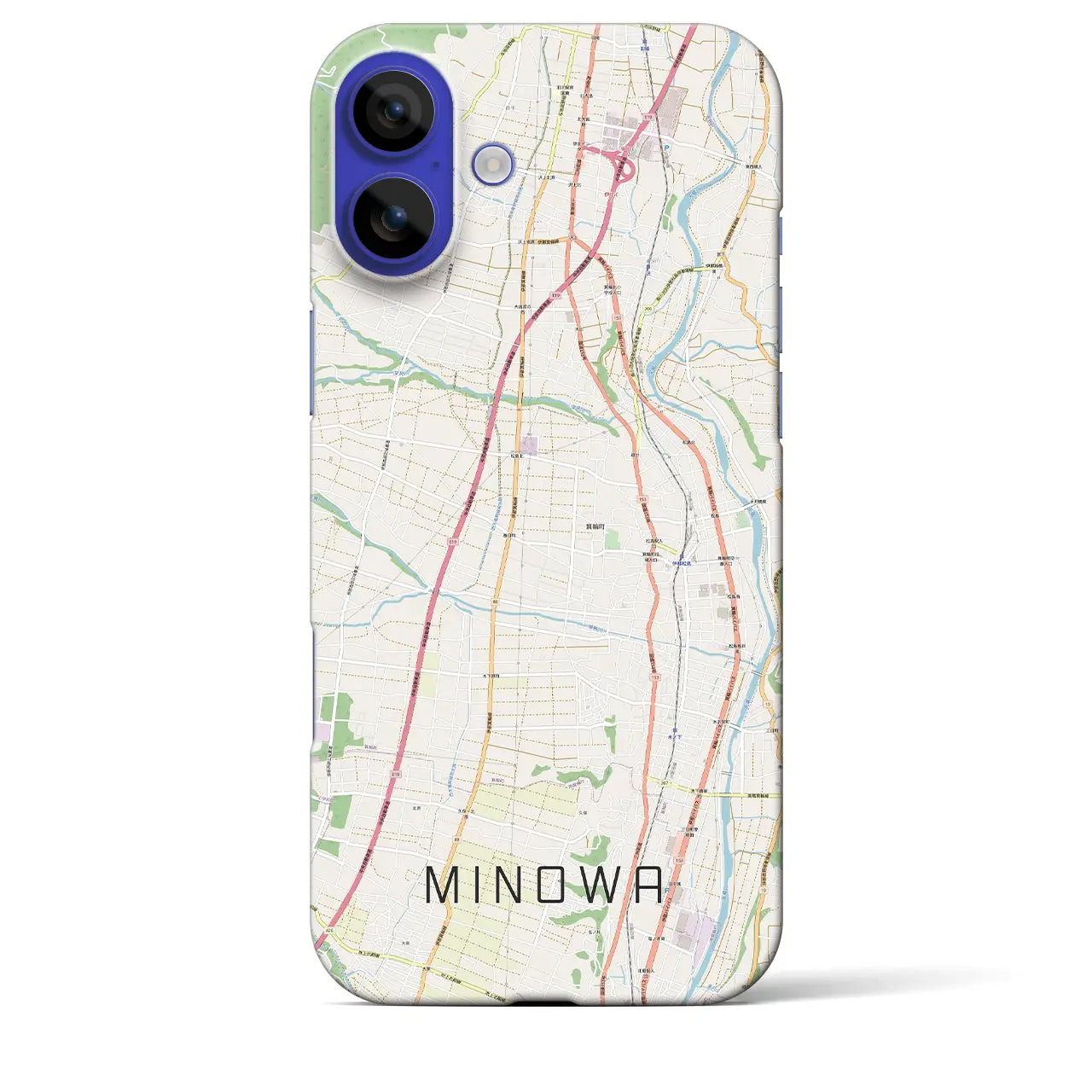 【箕輪(長野県)】地図柄iPhoneケース(バックカバータイプ)ナチュラル・iPhone 16 Pro Max 用