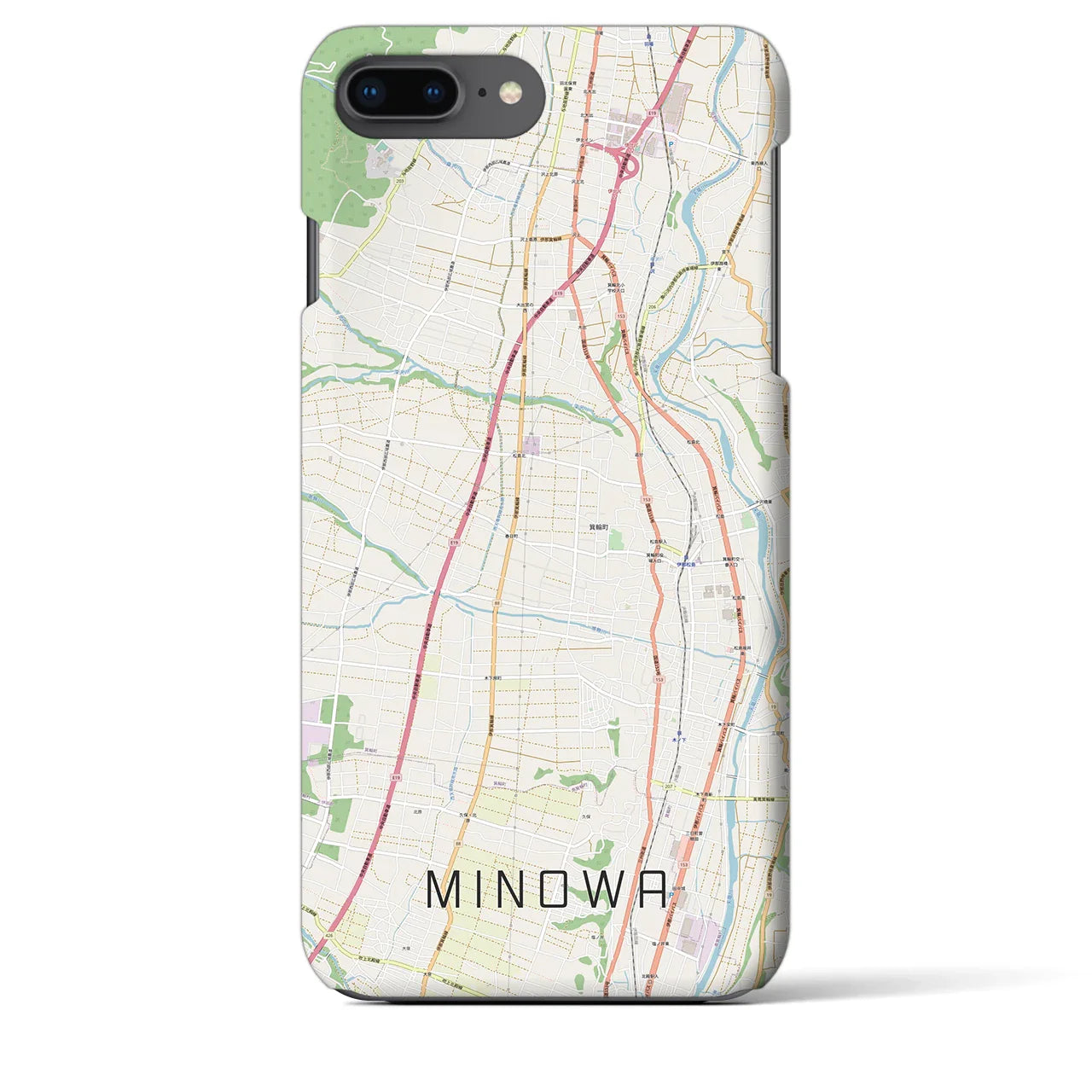 【箕輪(長野県)】地図柄iPhoneケース(バックカバータイプ)