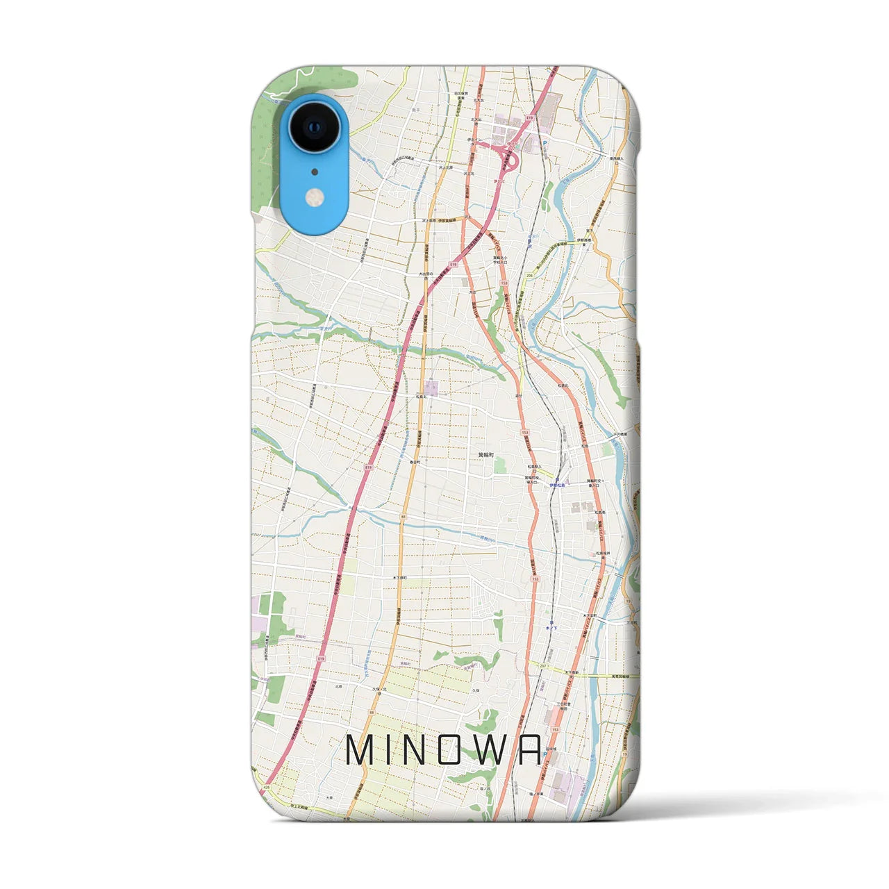 【箕輪(長野県)】地図柄iPhoneケース(バックカバータイプ)