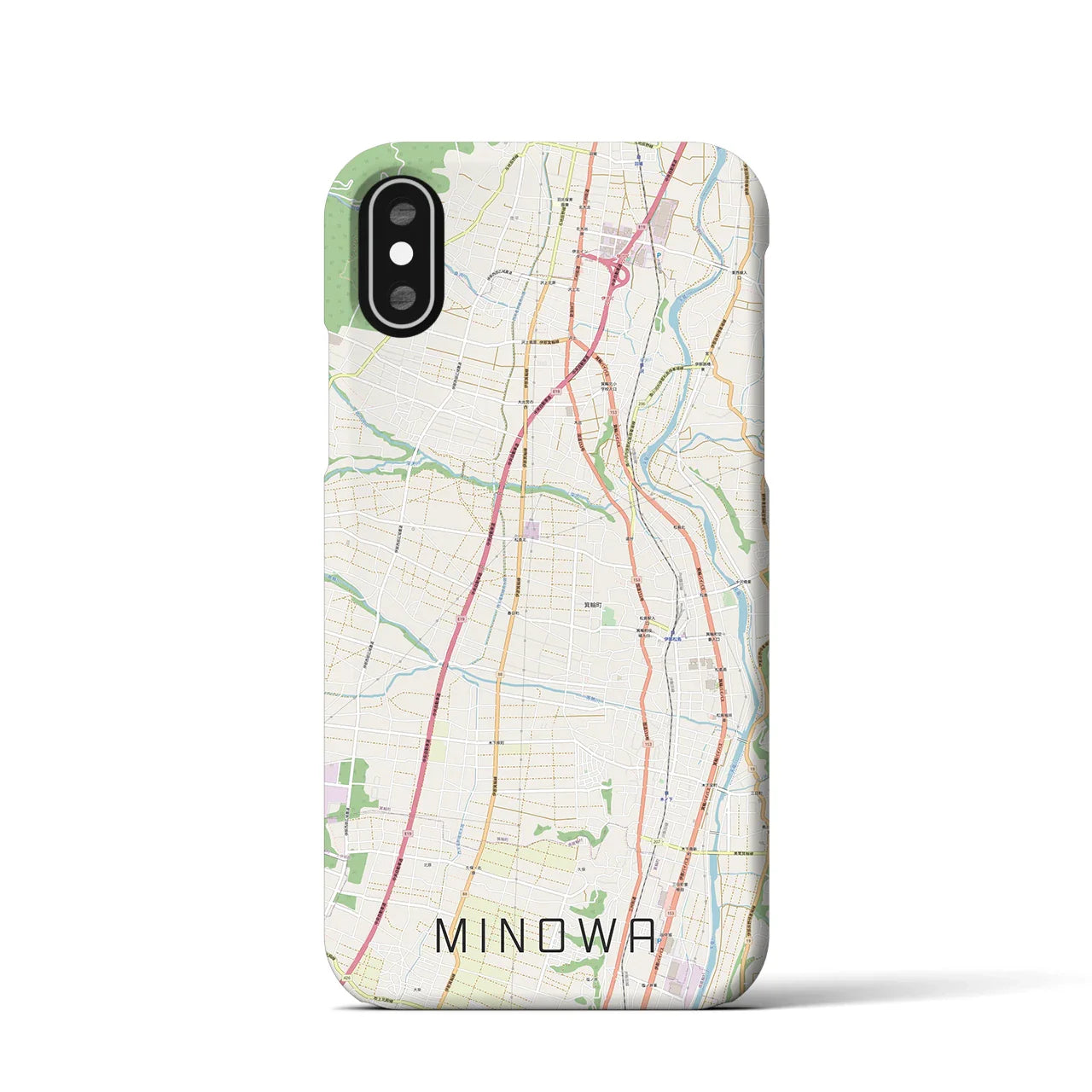 【箕輪(長野県)】地図柄iPhoneケース(バックカバータイプ)