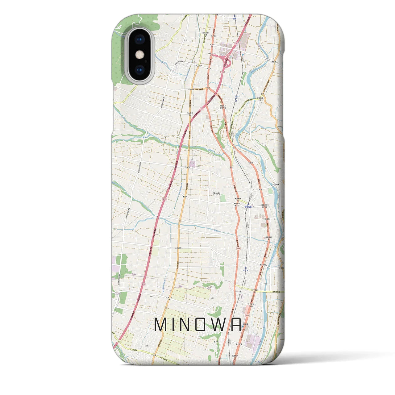 【箕輪(長野県)】地図柄iPhoneケース(バックカバータイプ)