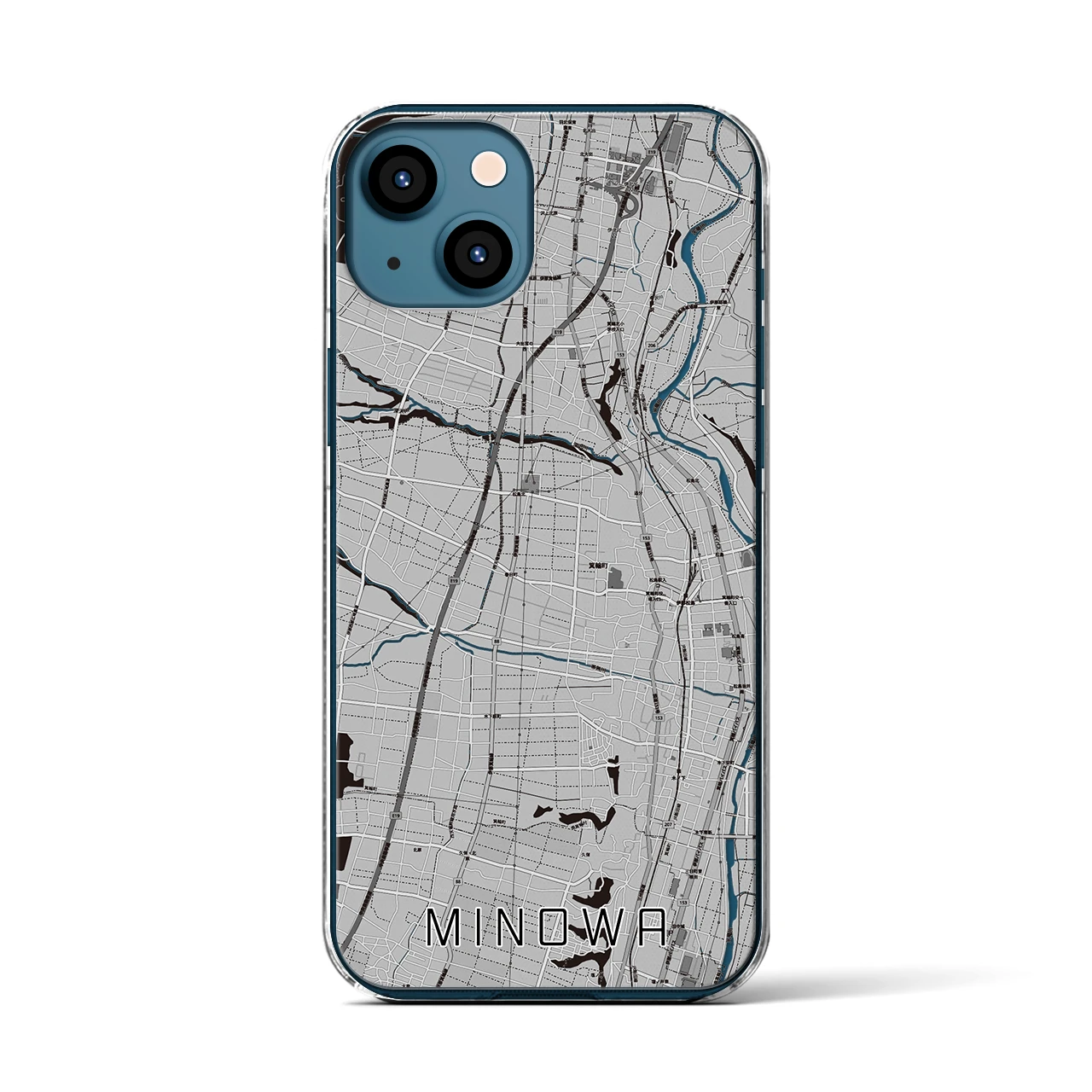 【箕輪(長野県)】地図柄iPhoneケース(クリアタイプ)