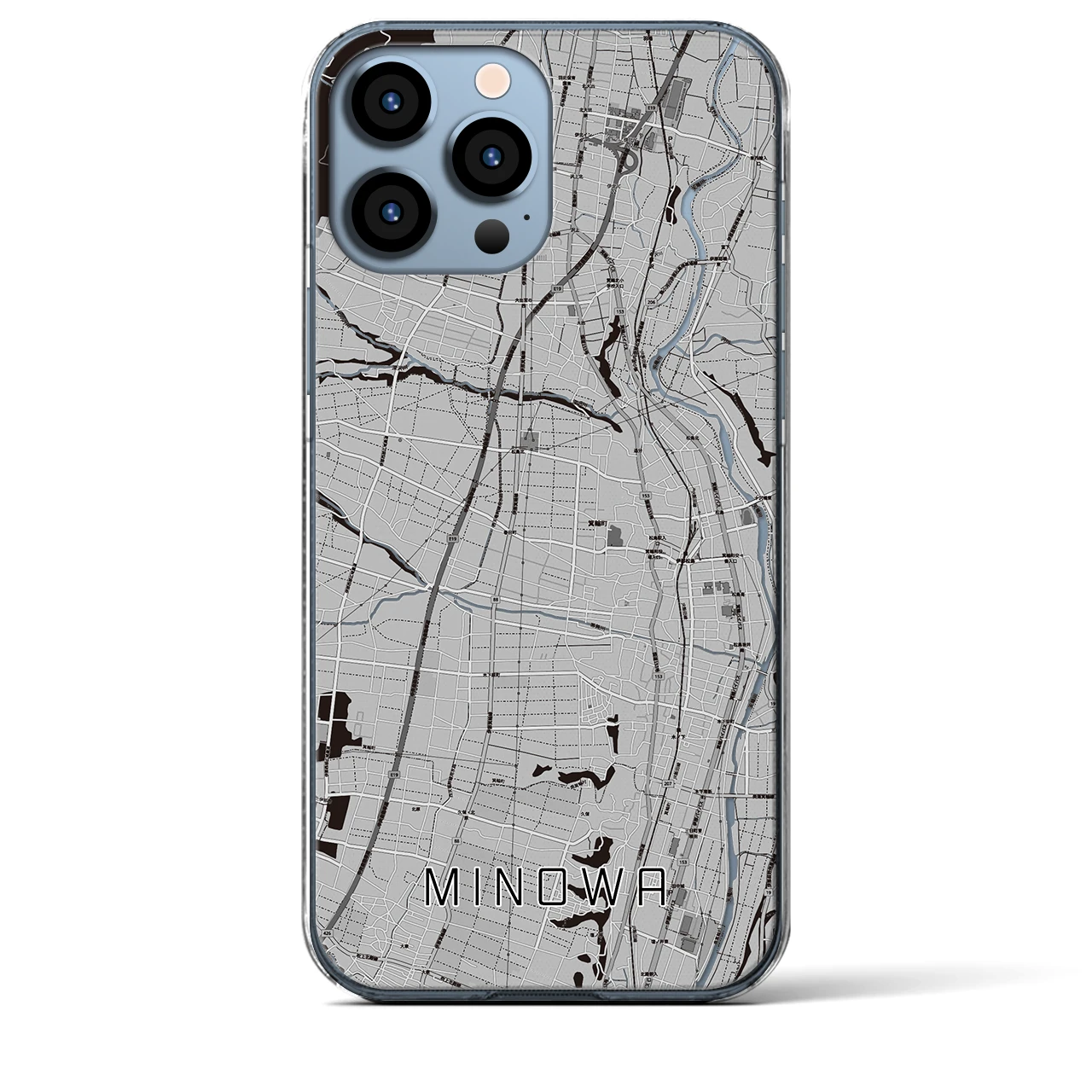 【箕輪(長野県)】地図柄iPhoneケース(クリアタイプ)
