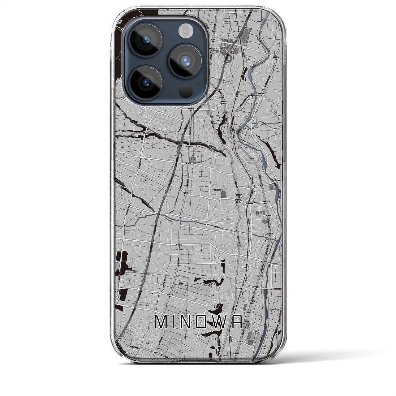 【箕輪(長野県)】地図柄iPhoneケース(クリアタイプ)