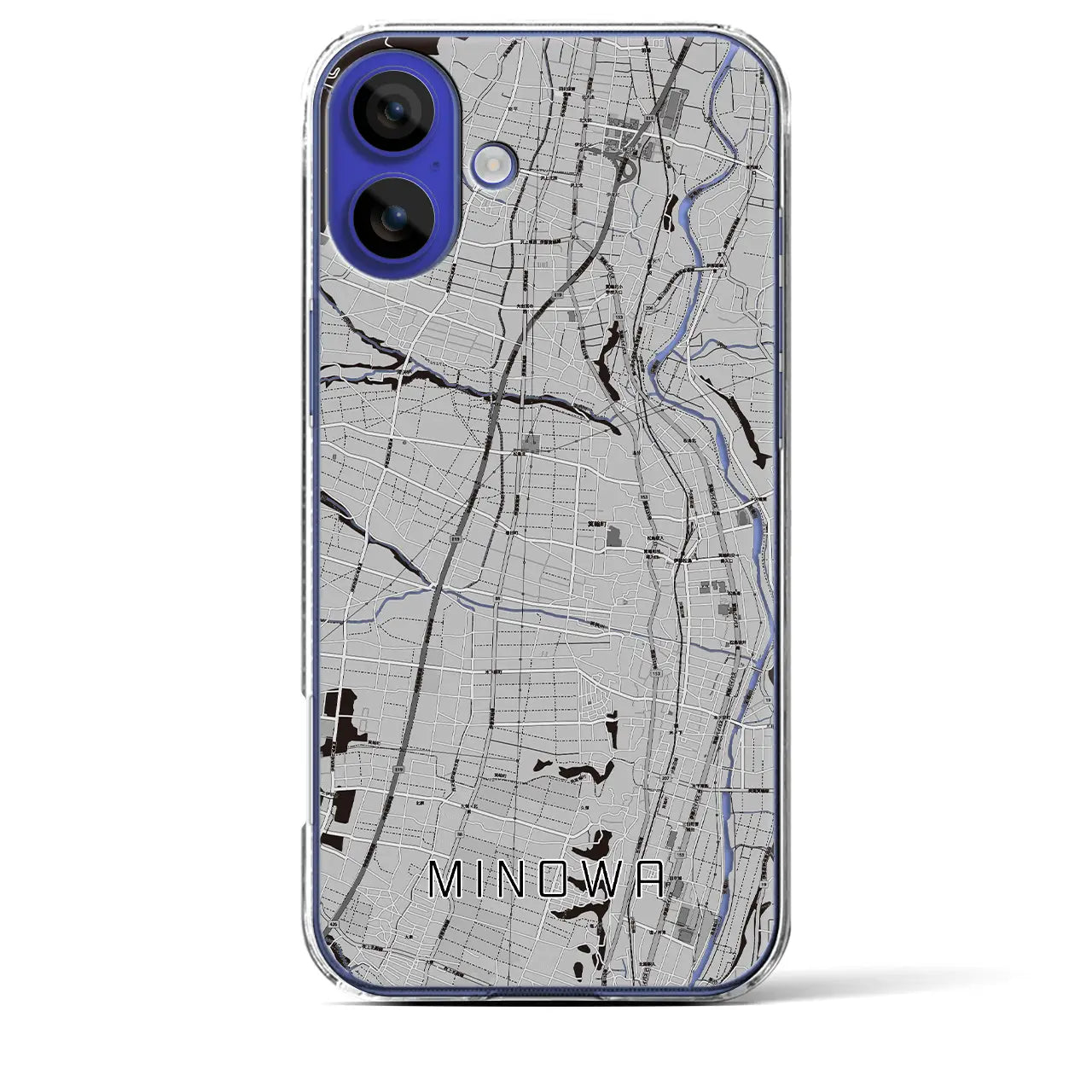 【箕輪(長野県)】地図柄iPhoneケース(クリアタイプ)