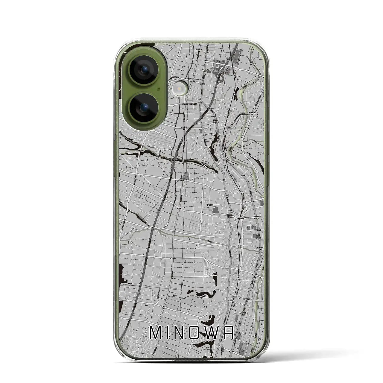 【箕輪(長野県)】地図柄iPhoneケース(クリアタイプ)