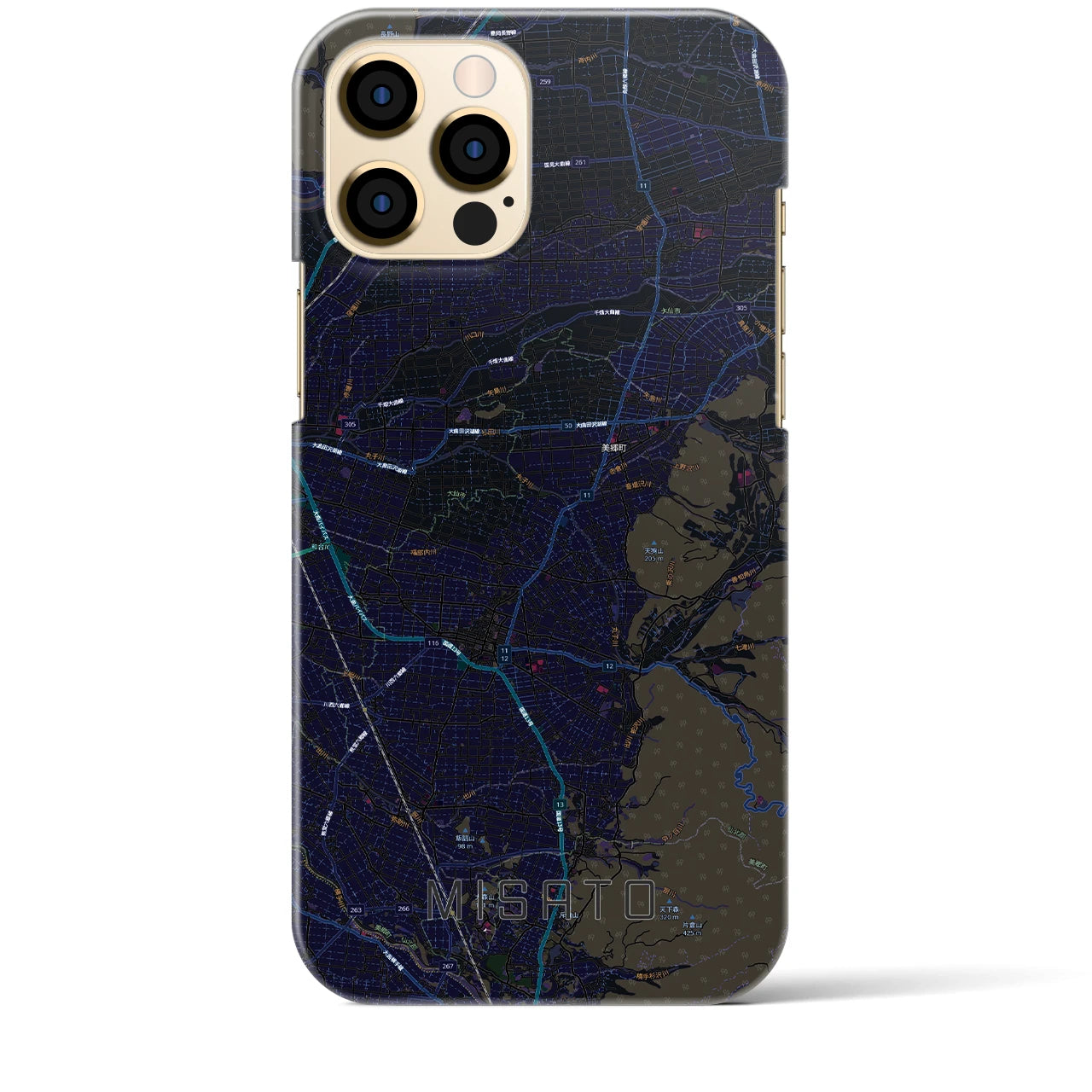 【美郷(秋田県)】地図柄iPhoneケース(バックカバータイプ)