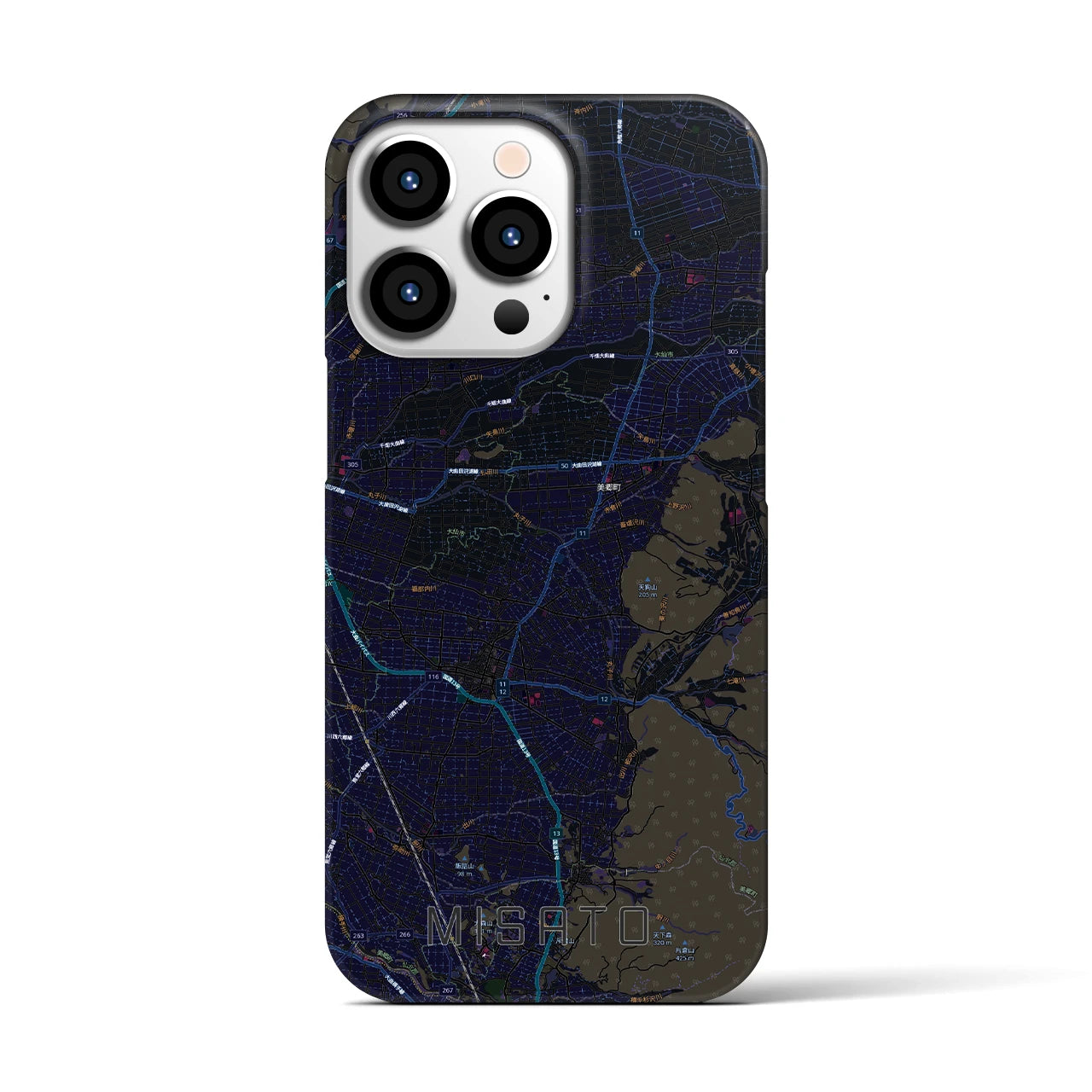 【美郷(秋田県)】地図柄iPhoneケース(バックカバータイプ)