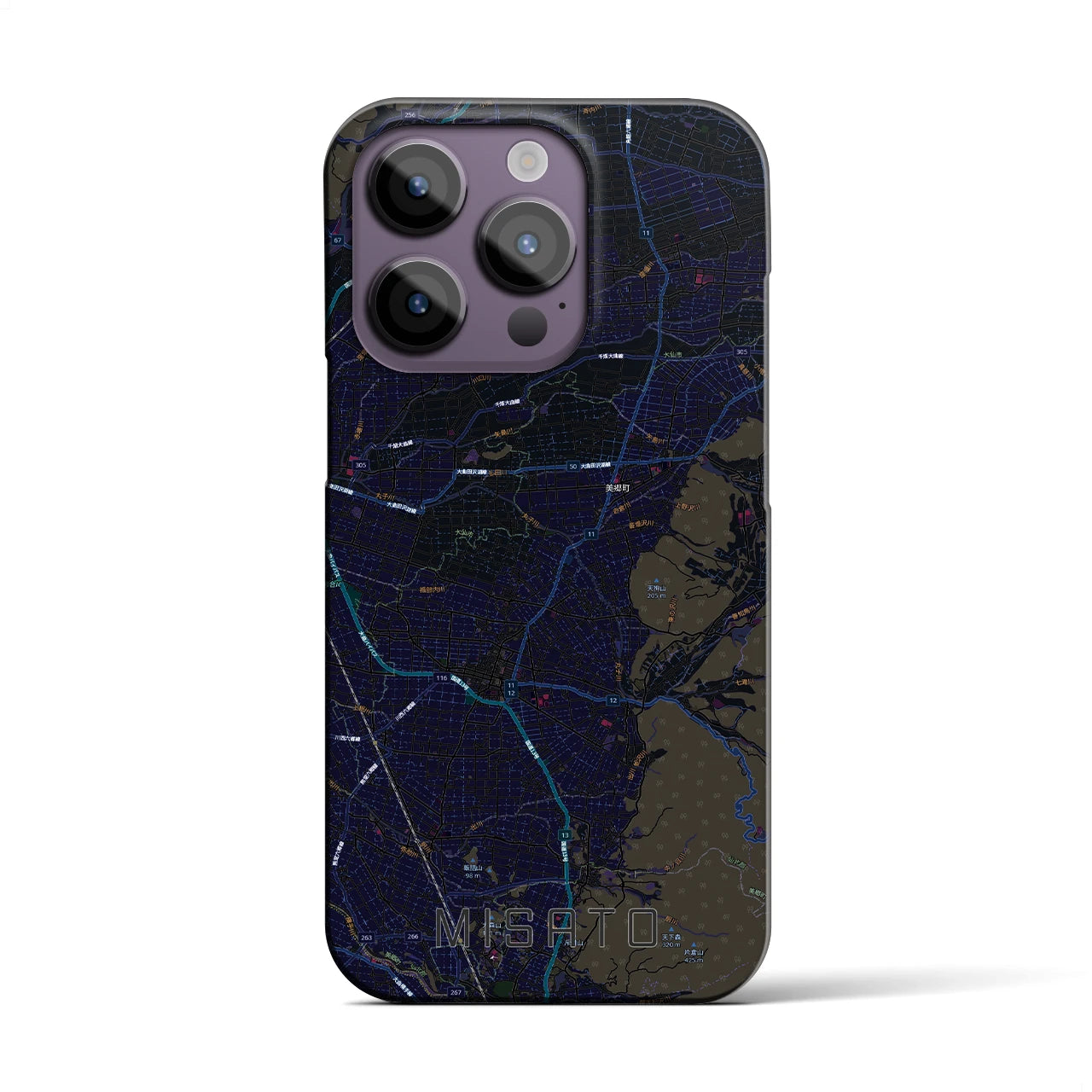 【美郷(秋田県)】地図柄iPhoneケース(バックカバータイプ)