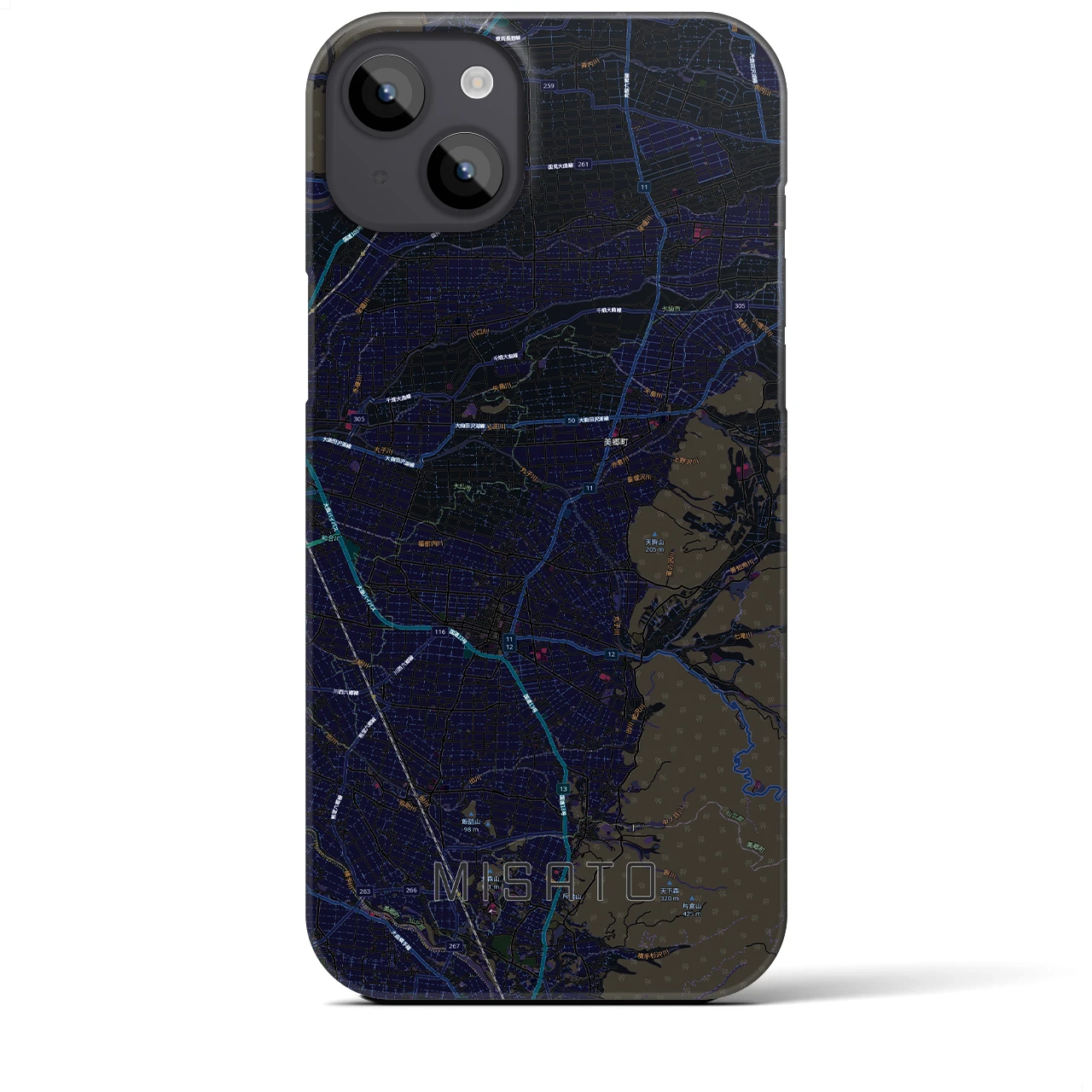 【美郷(秋田県)】地図柄iPhoneケース(バックカバータイプ)