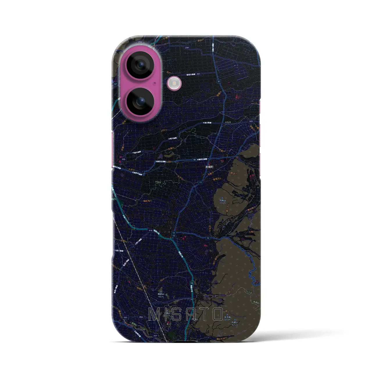 【美郷(秋田県)】地図柄iPhoneケース(バックカバータイプ)