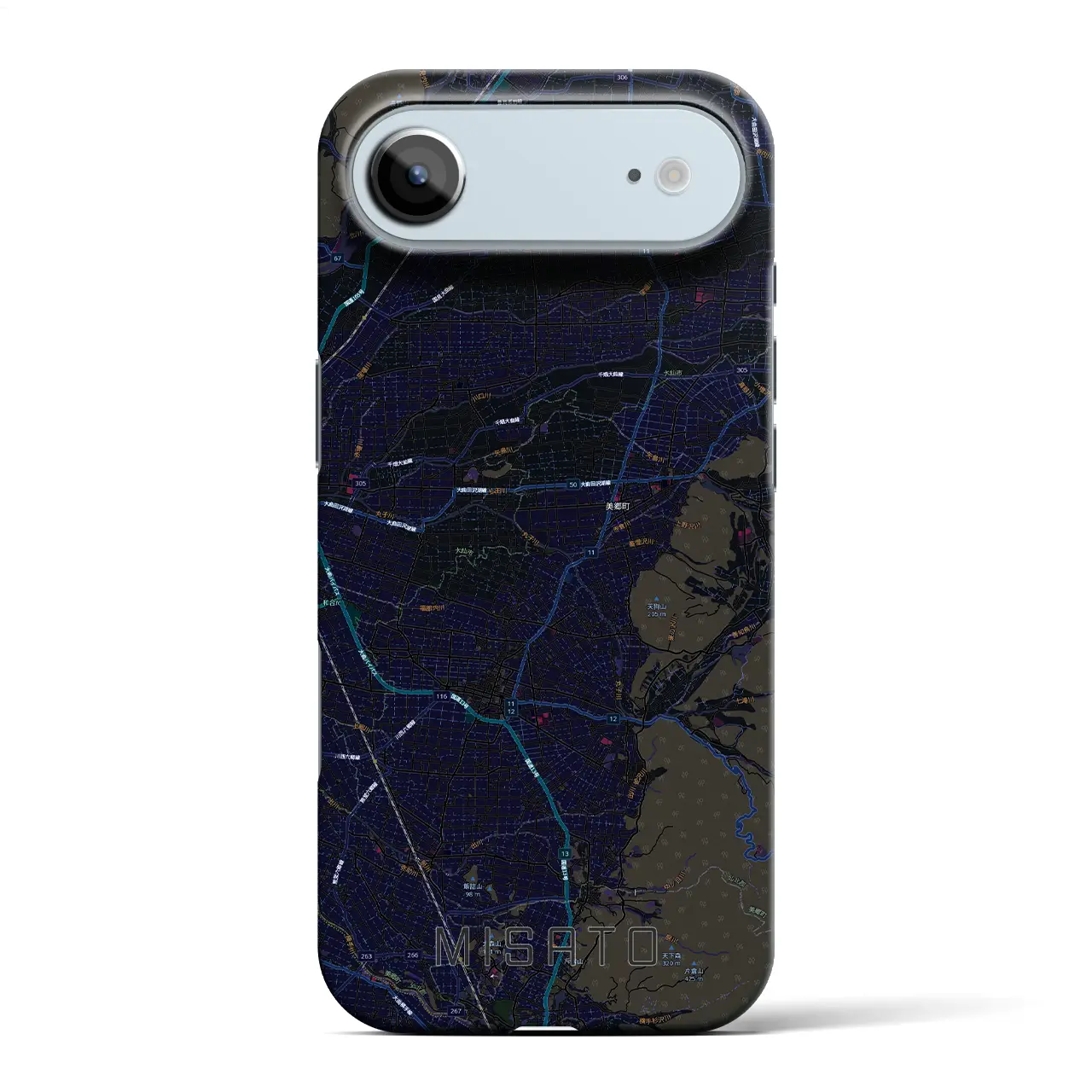 【美郷(秋田県)】地図柄iPhoneケース(バックカバータイプ)