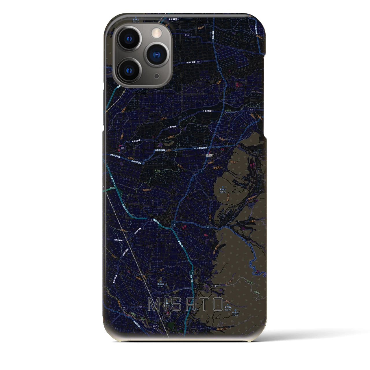 【美郷(秋田県)】地図柄iPhoneケース(バックカバータイプ)