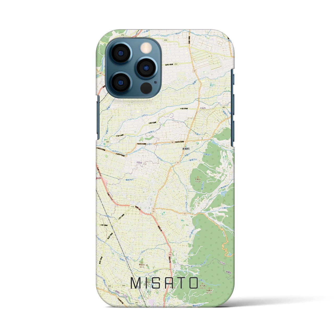 【美郷(秋田県)】地図柄iPhoneケース(バックカバータイプ)