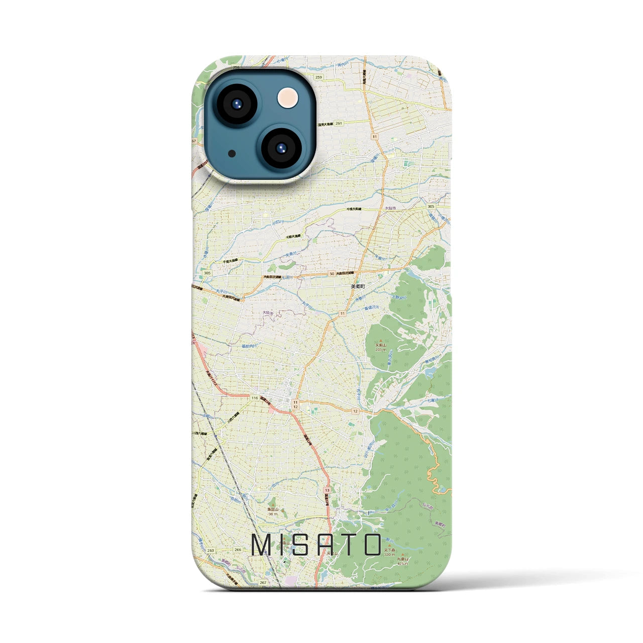 【美郷(秋田県)】地図柄iPhoneケース(バックカバータイプ)