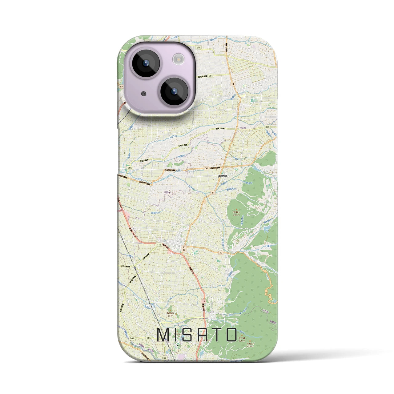 【美郷(秋田県)】地図柄iPhoneケース(バックカバータイプ)