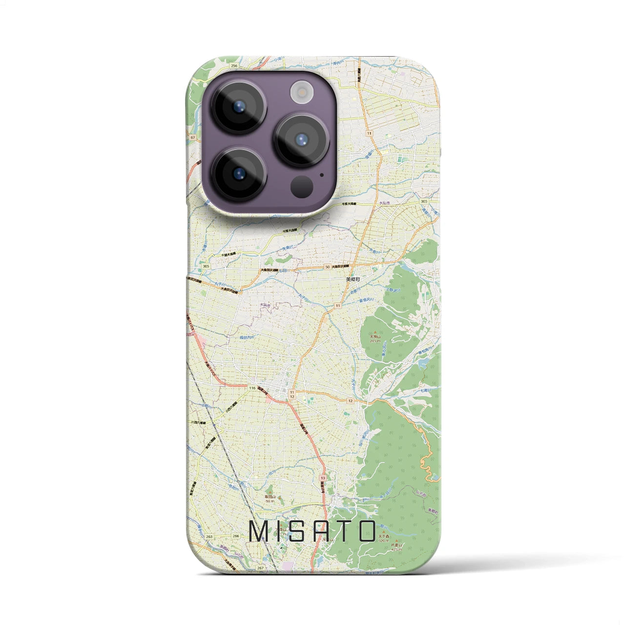 【美郷(秋田県)】地図柄iPhoneケース(バックカバータイプ)