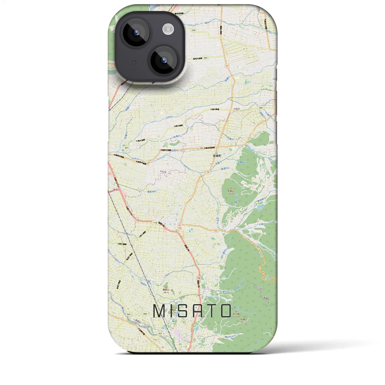 【美郷(秋田県)】地図柄iPhoneケース(バックカバータイプ)