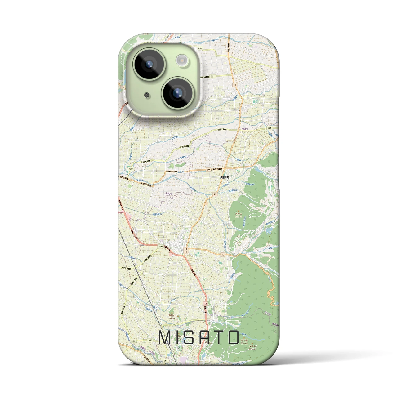 【美郷(秋田県)】地図柄iPhoneケース(バックカバータイプ)