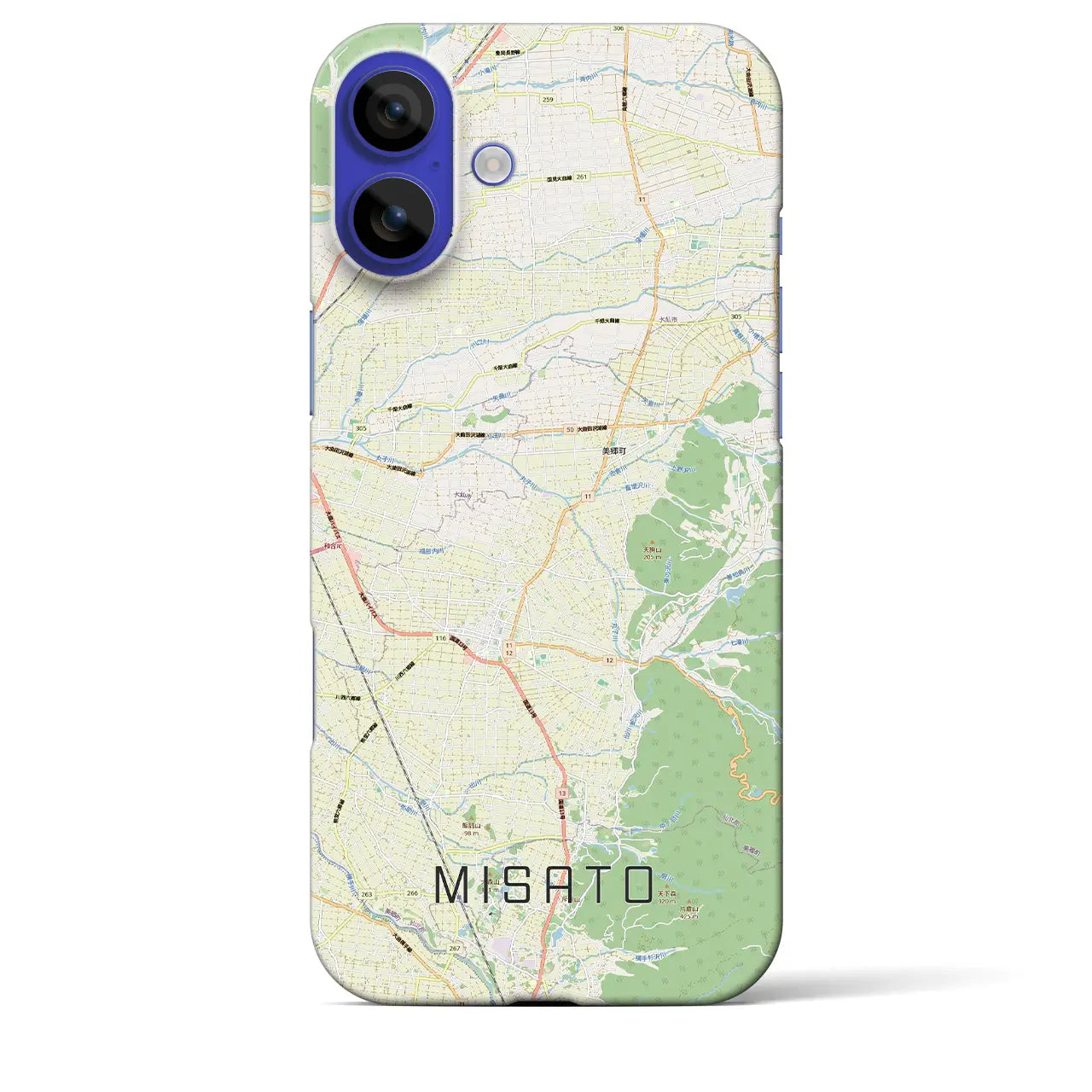 【美郷(秋田県)】地図柄iPhoneケース(バックカバータイプ)