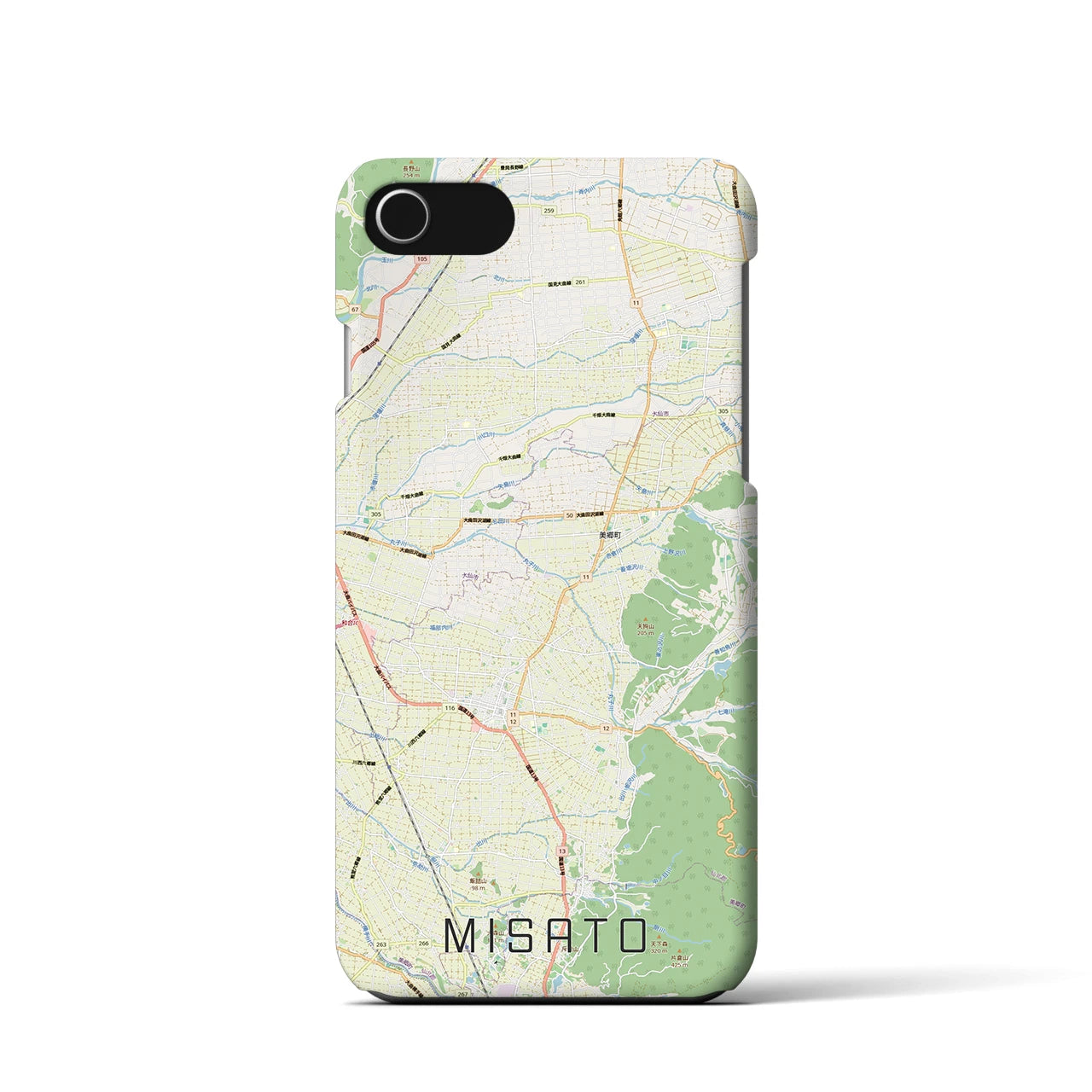 【美郷(秋田県)】地図柄iPhoneケース(バックカバータイプ)