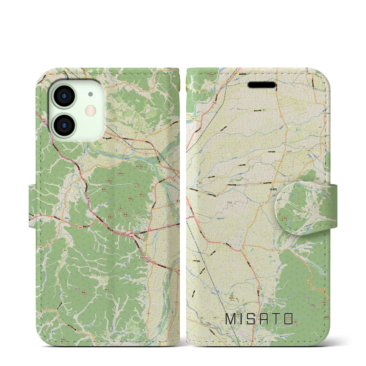 【美郷(秋田県)】地図柄iPhoneケース(手帳タイプ)