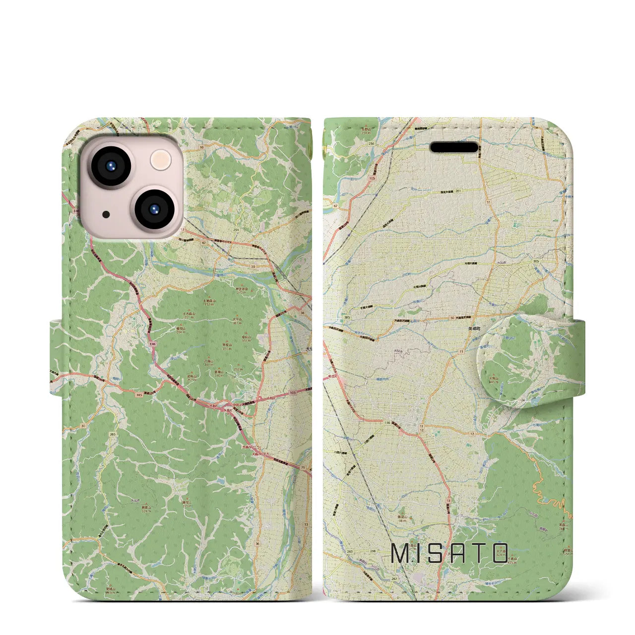 【美郷(秋田県)】地図柄iPhoneケース(手帳タイプ)