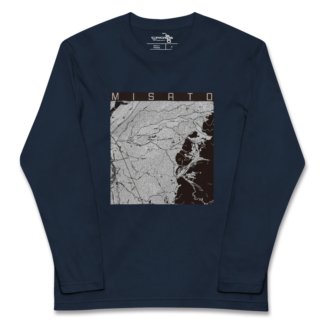 【美郷(秋田県)】地図柄ロングスリーブTシャツ