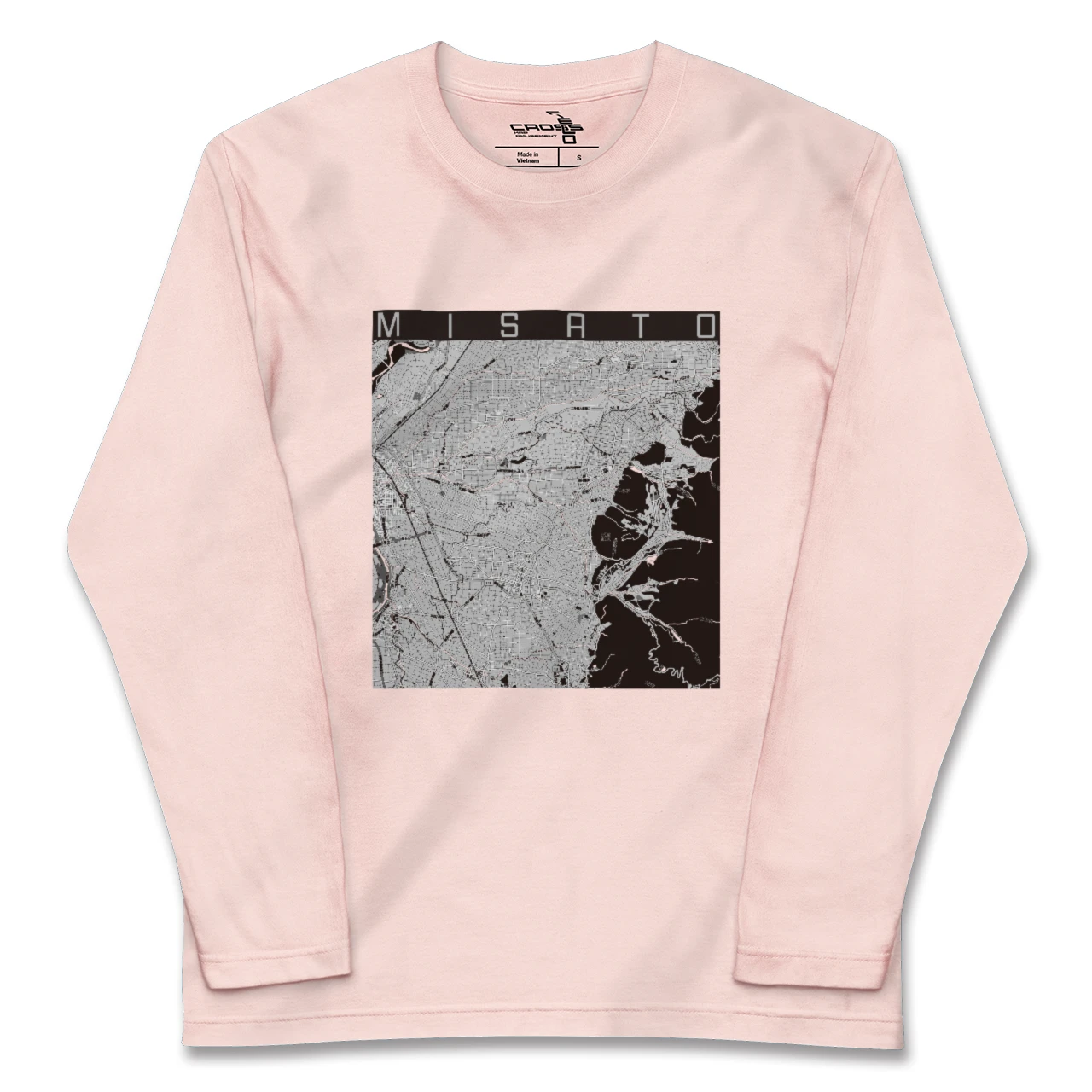【美郷(秋田県)】地図柄ロングスリーブTシャツ