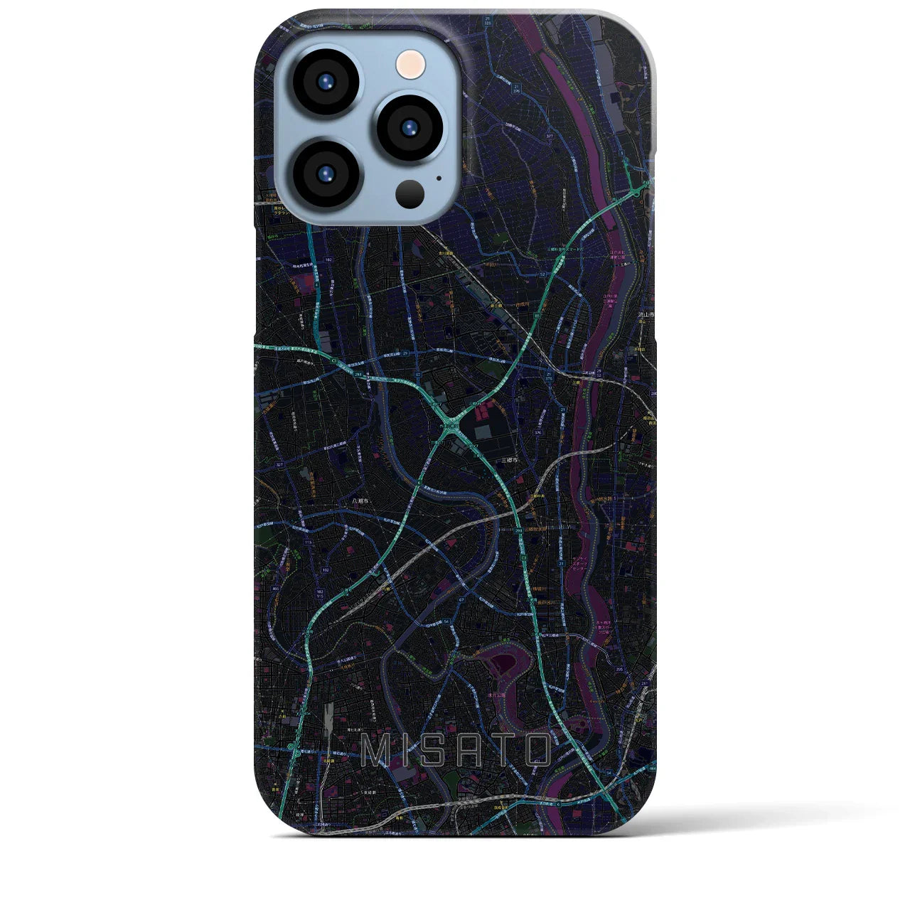 【三郷(埼玉県)】地図柄iPhoneケース(バックカバータイプ)