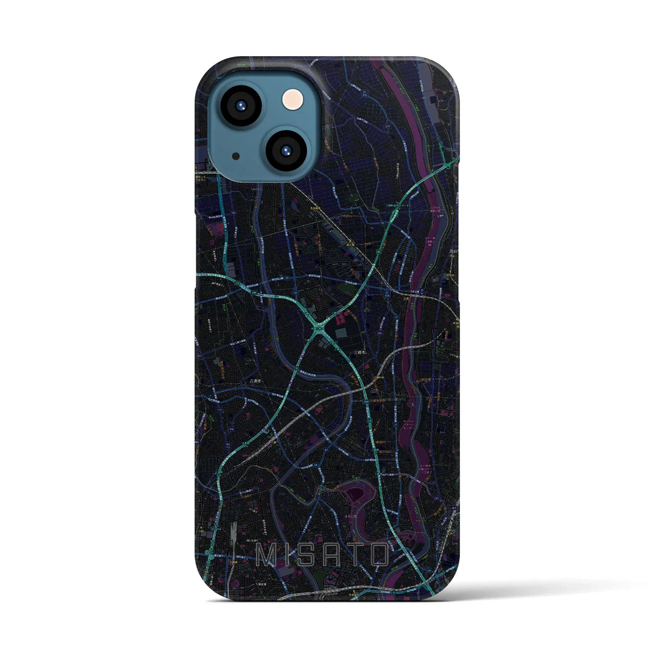 【三郷(埼玉県)】地図柄iPhoneケース(バックカバータイプ)