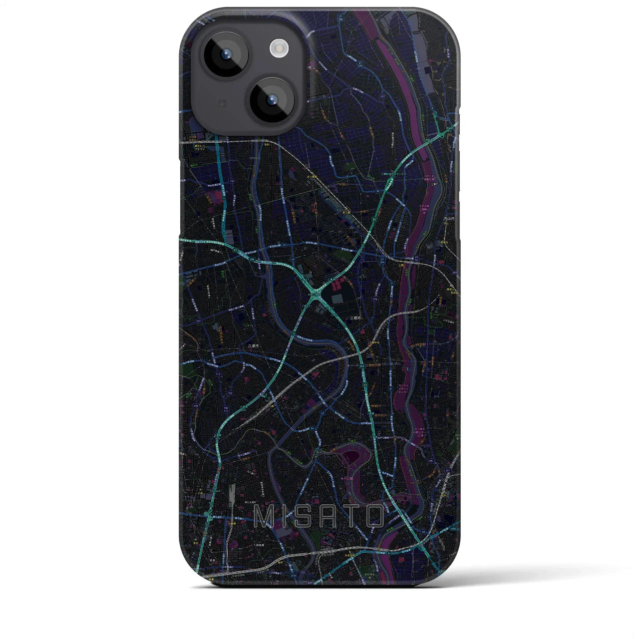 【三郷(埼玉県)】地図柄iPhoneケース(バックカバータイプ)