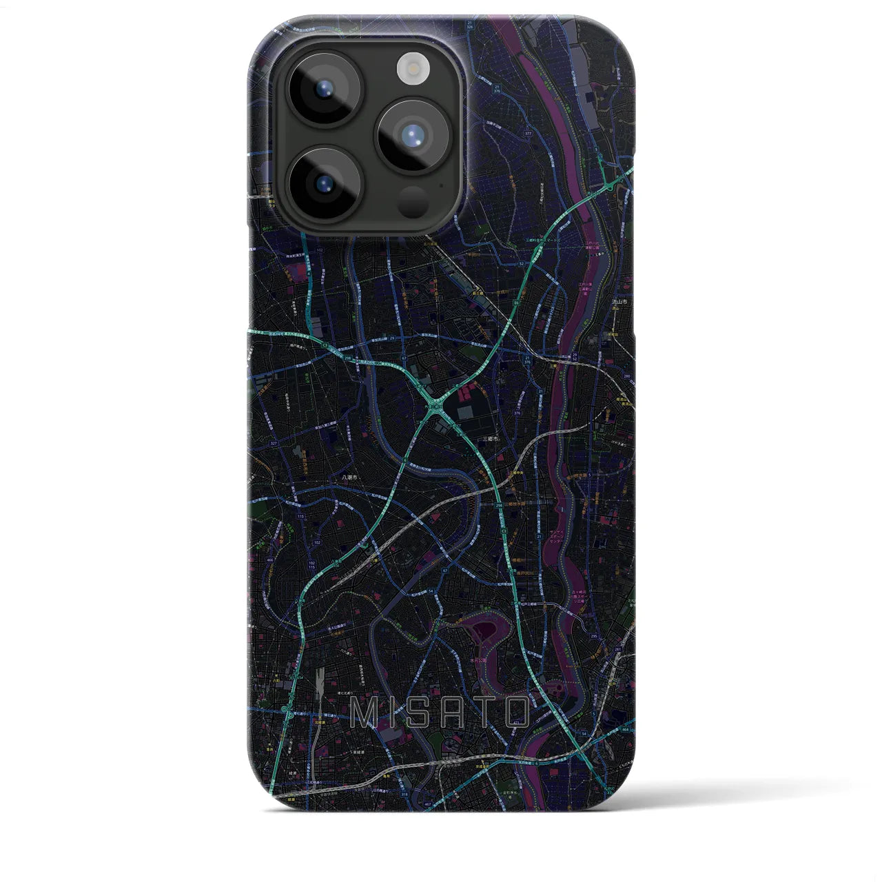 【三郷(埼玉県)】地図柄iPhoneケース(バックカバータイプ)
