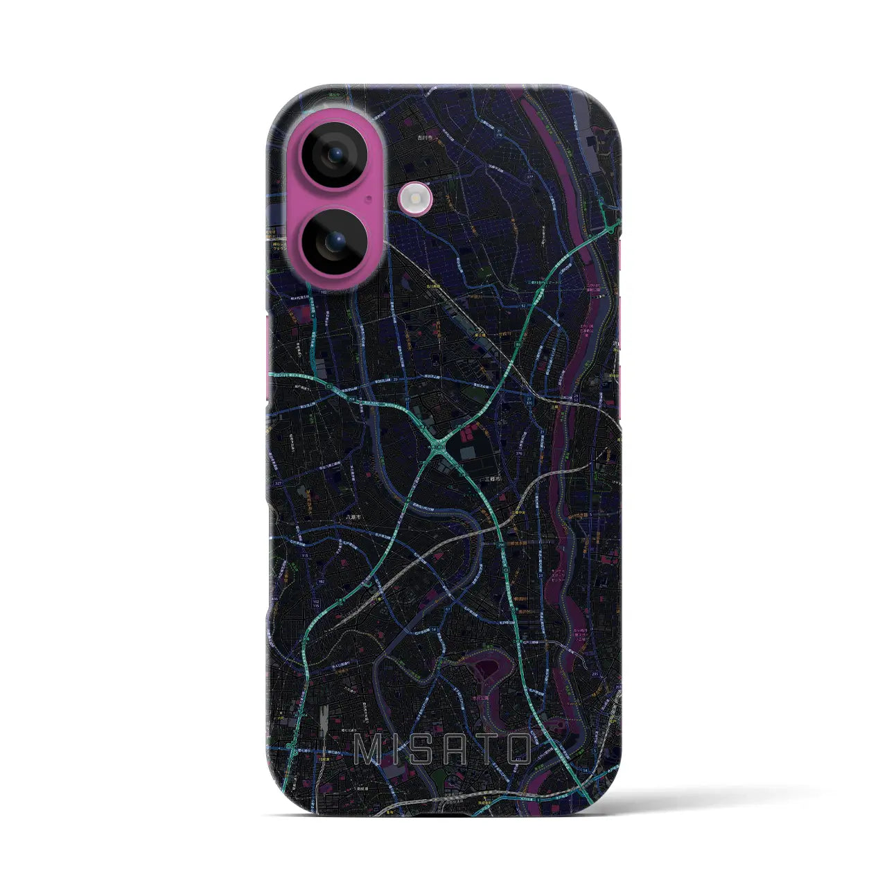 【三郷(埼玉県)】地図柄iPhoneケース(バックカバータイプ)