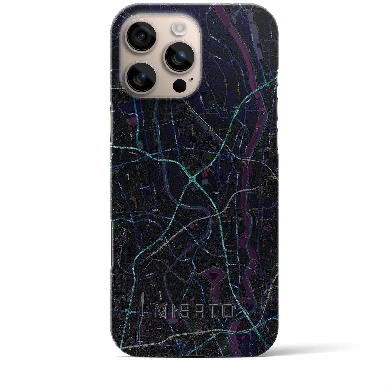 【三郷(埼玉県)】地図柄iPhoneケース(バックカバータイプ)