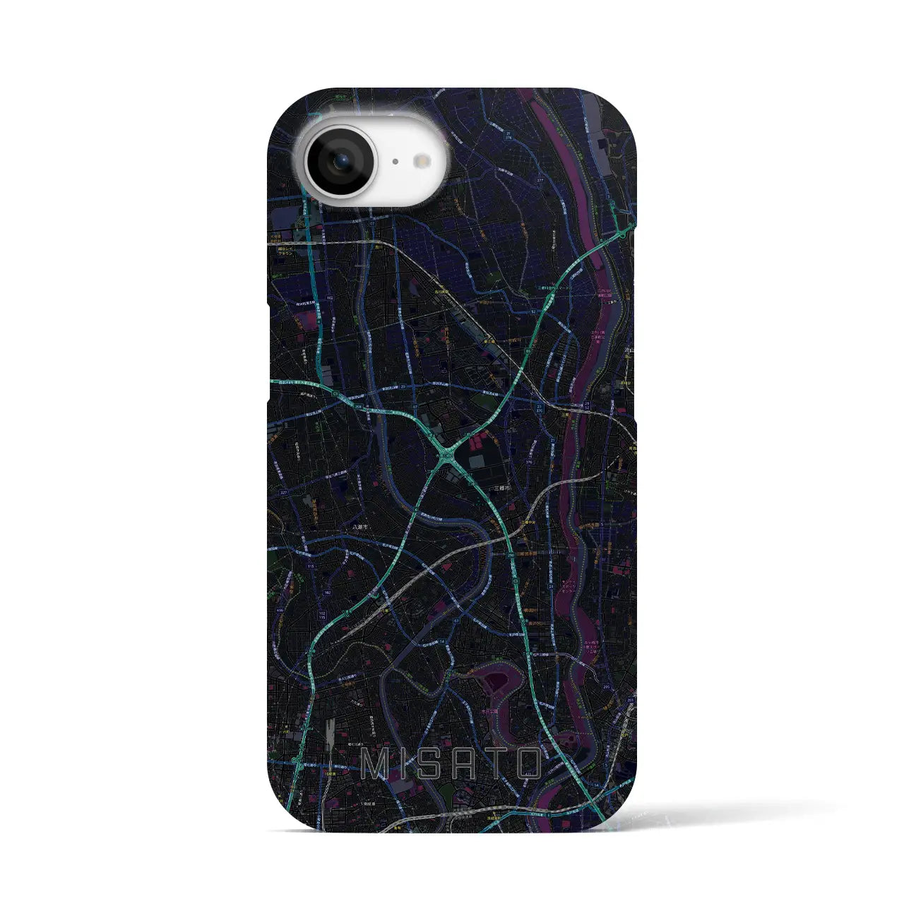 【三郷(埼玉県)】地図柄iPhoneケース(バックカバータイプ)