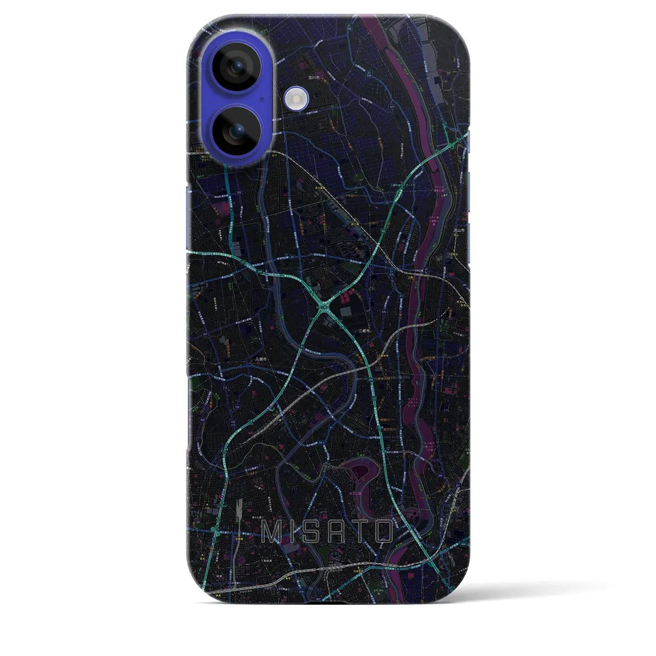 【三郷(埼玉県)】地図柄iPhoneケース(バックカバータイプ)