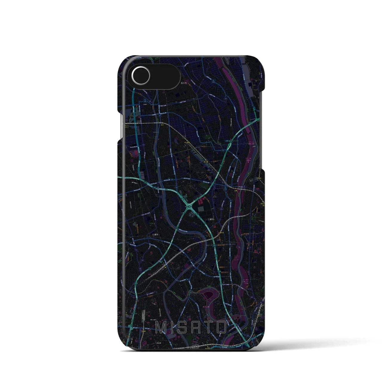 【三郷(埼玉県)】地図柄iPhoneケース(バックカバータイプ)