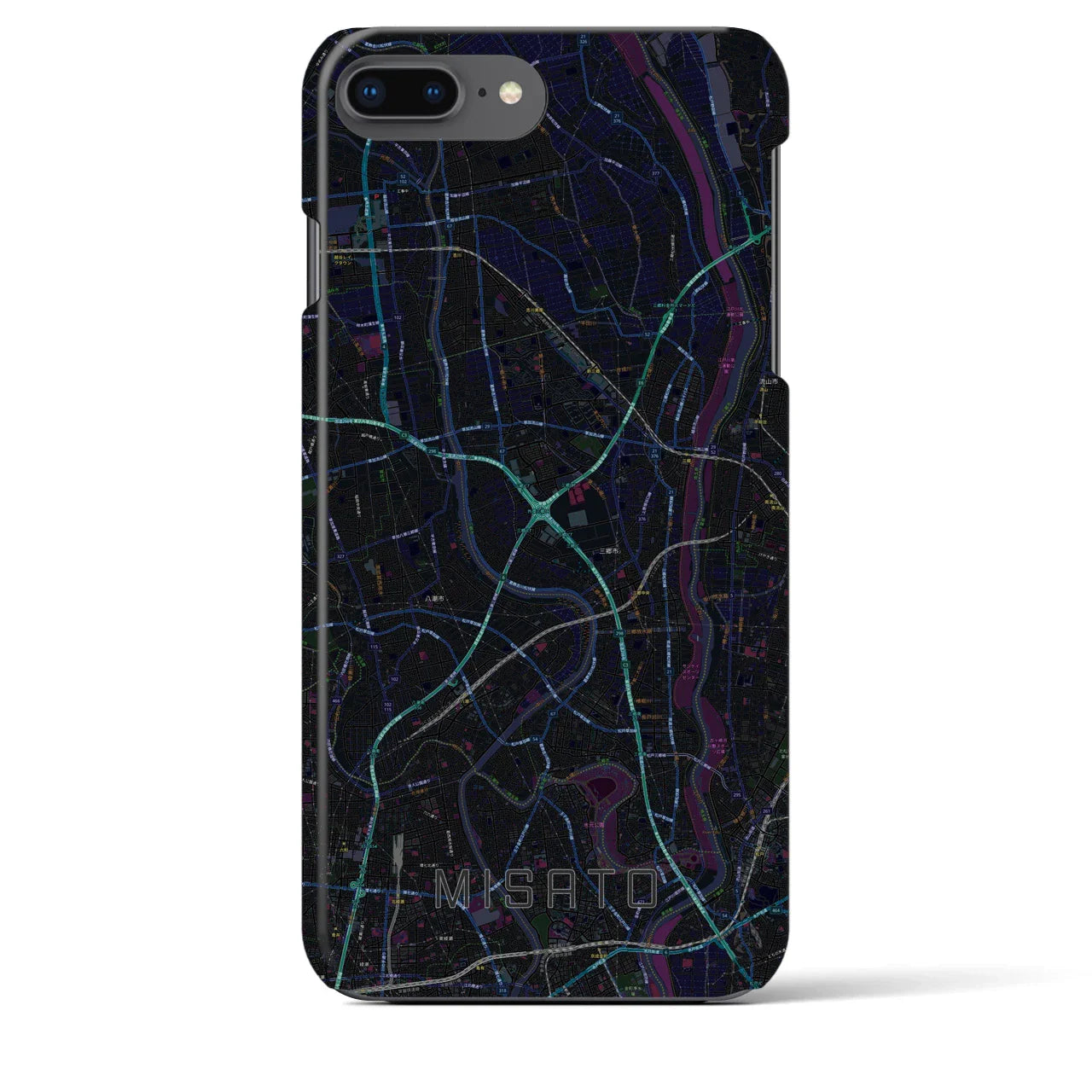 【三郷(埼玉県)】地図柄iPhoneケース(バックカバータイプ)