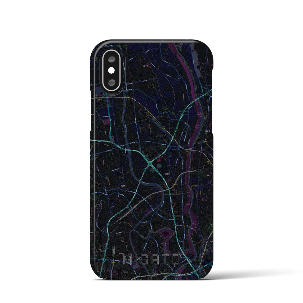 【三郷(埼玉県)】地図柄iPhoneケース(バックカバータイプ)