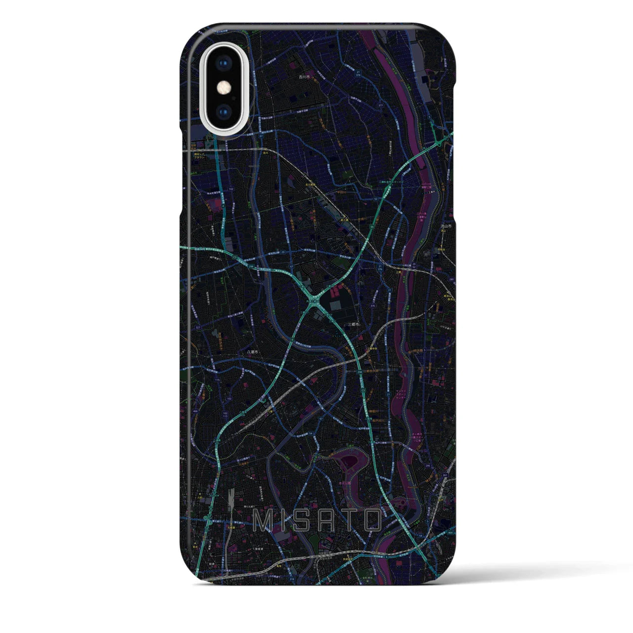 【三郷(埼玉県)】地図柄iPhoneケース(バックカバータイプ)