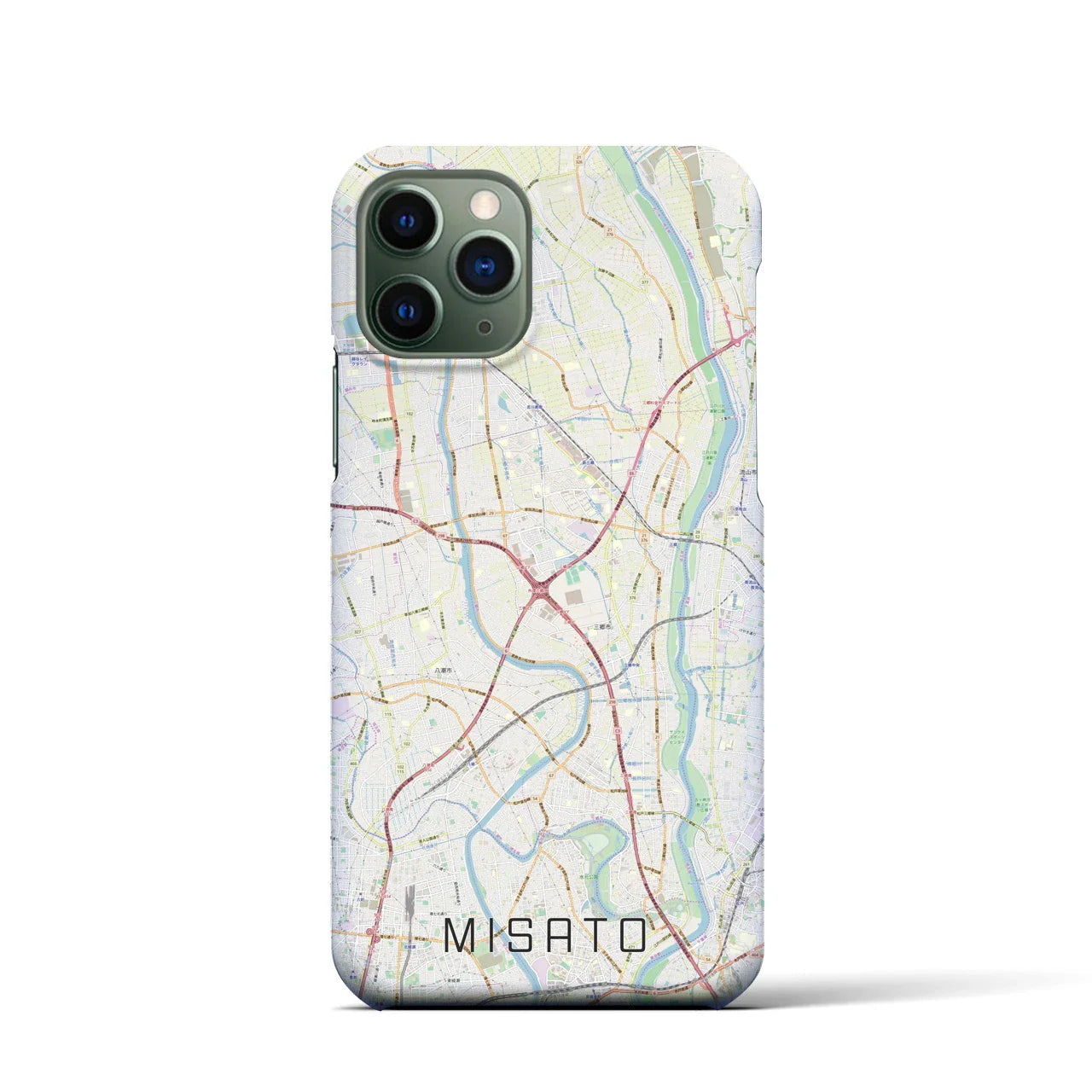 【三郷(埼玉県)】地図柄iPhoneケース(バックカバータイプ)
