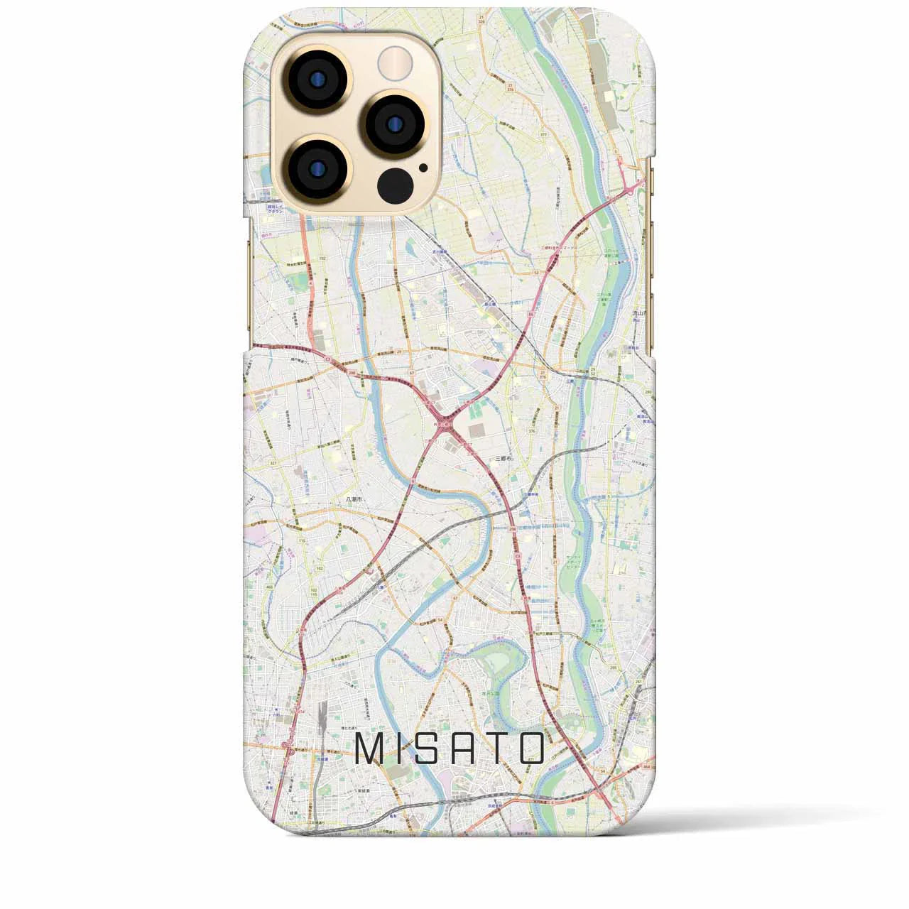 【三郷(埼玉県)】地図柄iPhoneケース(バックカバータイプ)