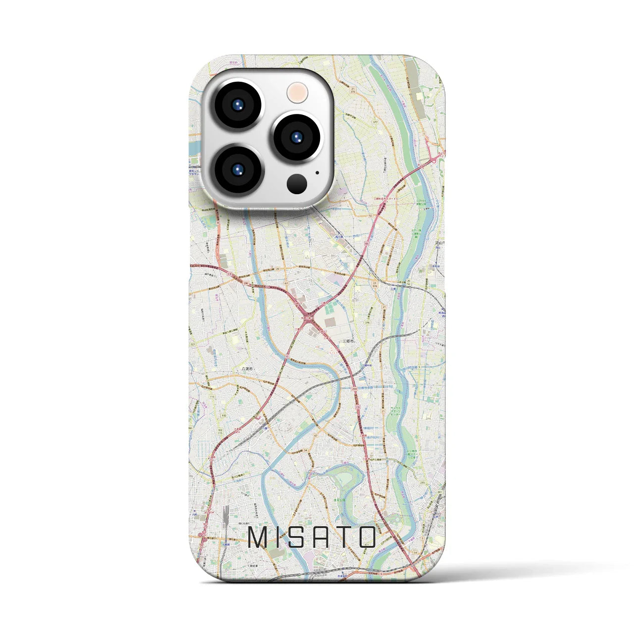 【三郷(埼玉県)】地図柄iPhoneケース(バックカバータイプ)