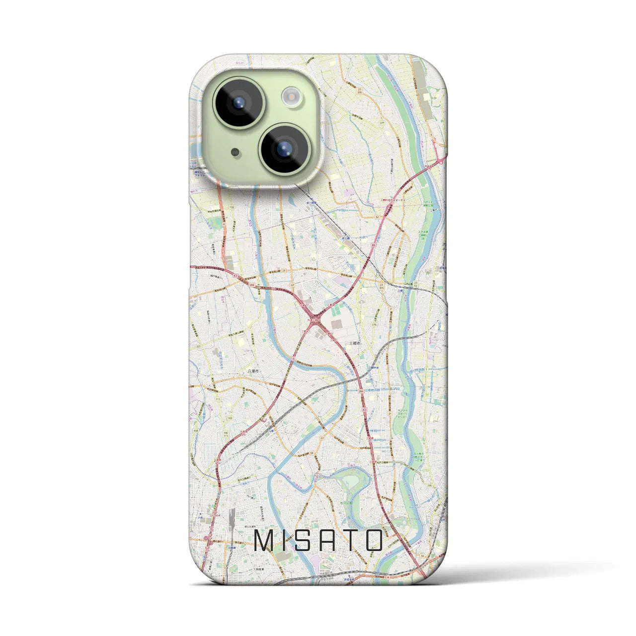 【三郷(埼玉県)】地図柄iPhoneケース(バックカバータイプ)
