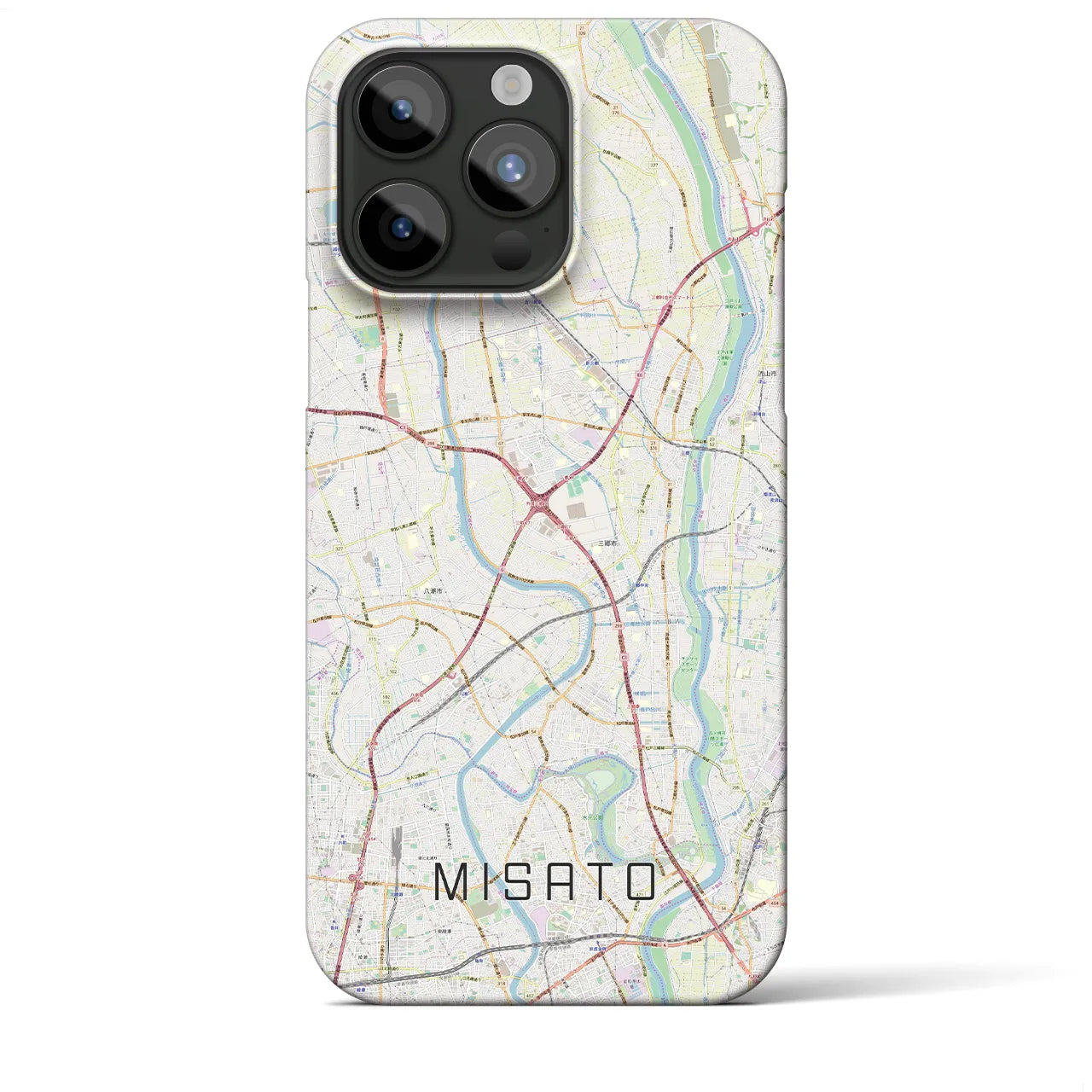 【三郷(埼玉県)】地図柄iPhoneケース(バックカバータイプ)