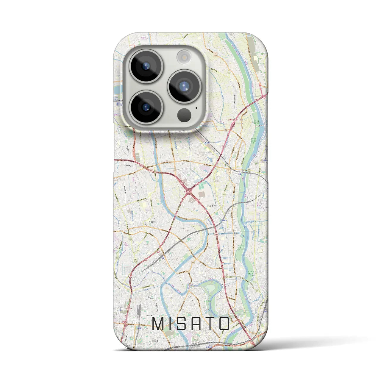 【三郷(埼玉県)】地図柄iPhoneケース(バックカバータイプ)