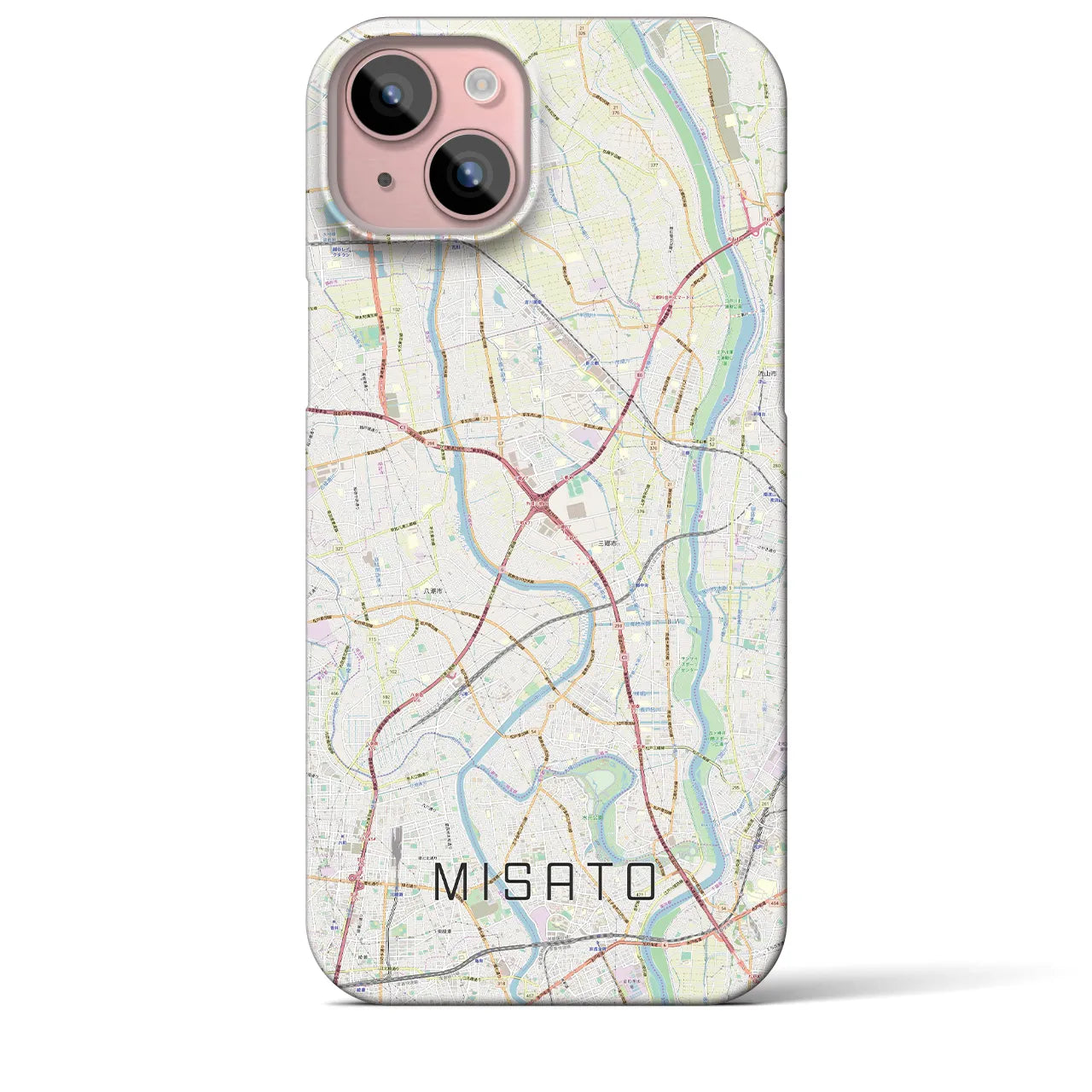 【三郷(埼玉県)】地図柄iPhoneケース(バックカバータイプ)