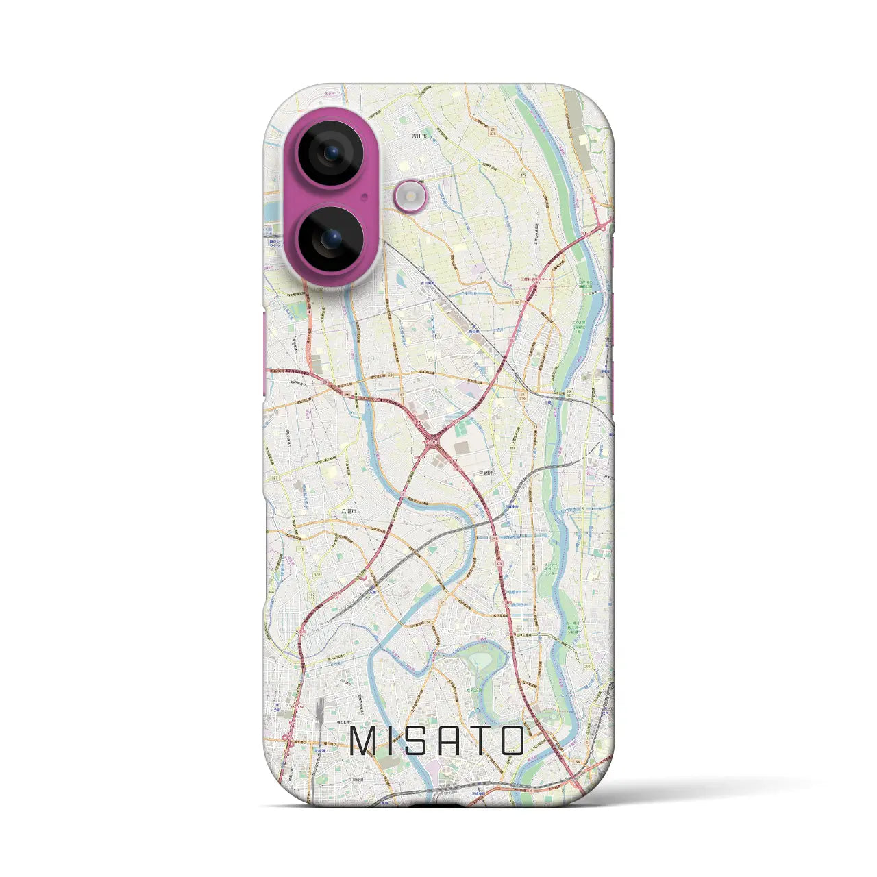 【三郷(埼玉県)】地図柄iPhoneケース(バックカバータイプ)