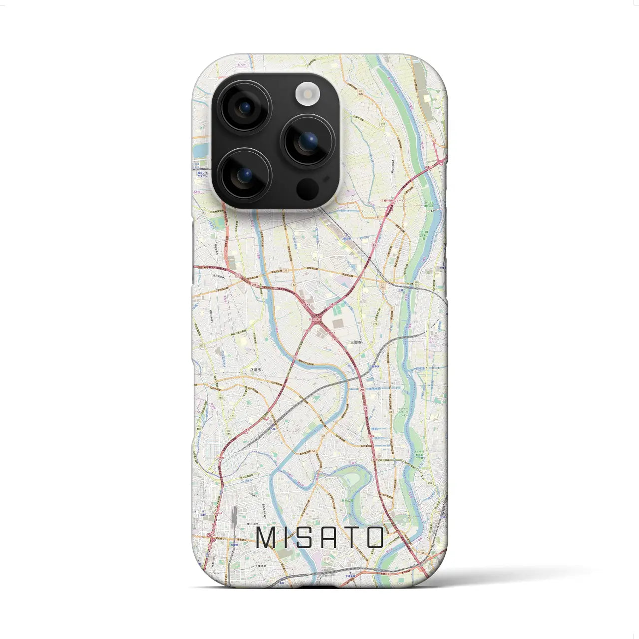 【三郷(埼玉県)】地図柄iPhoneケース(バックカバータイプ)
